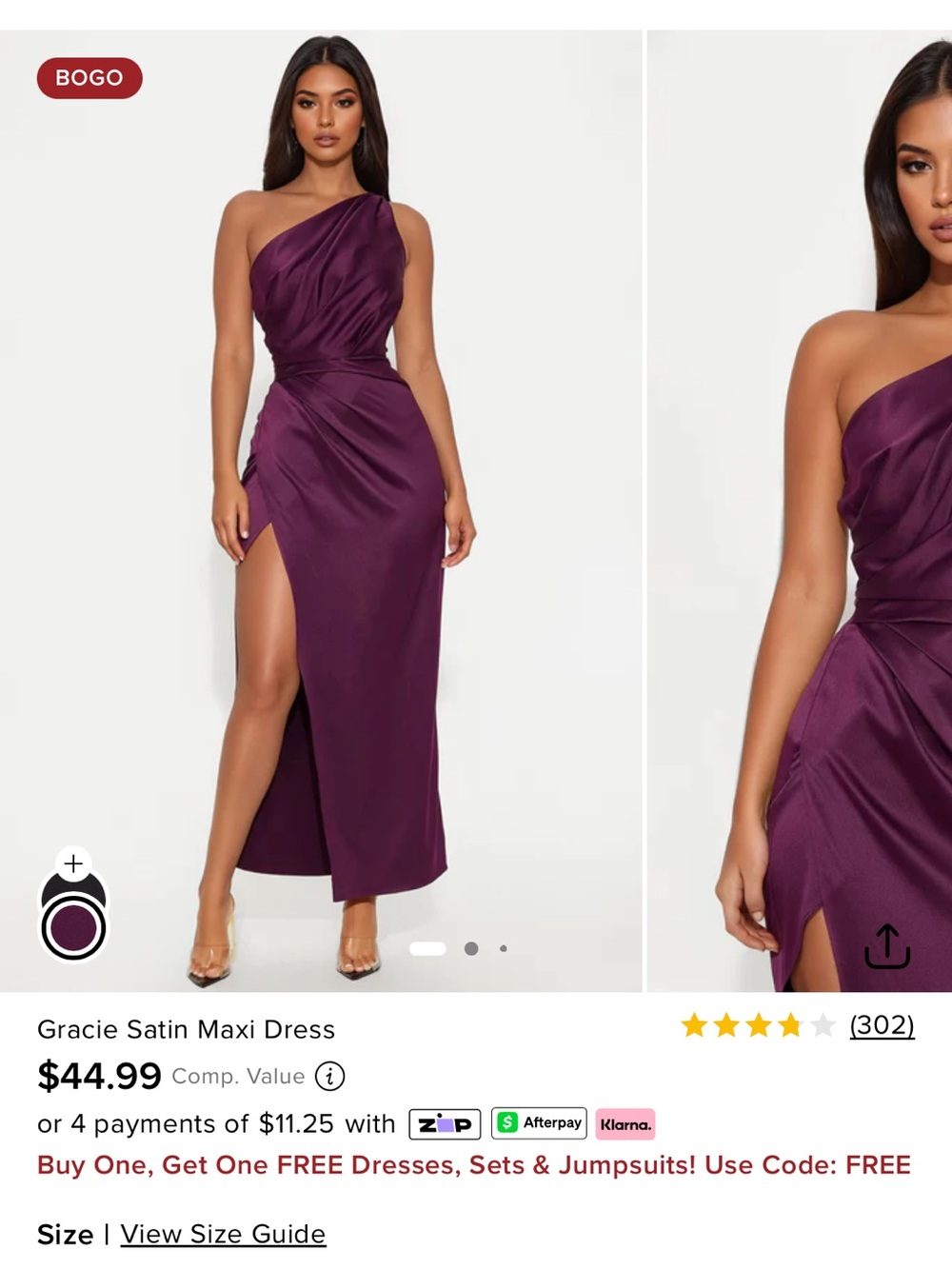 FASHION NOVA Gracie satin dress